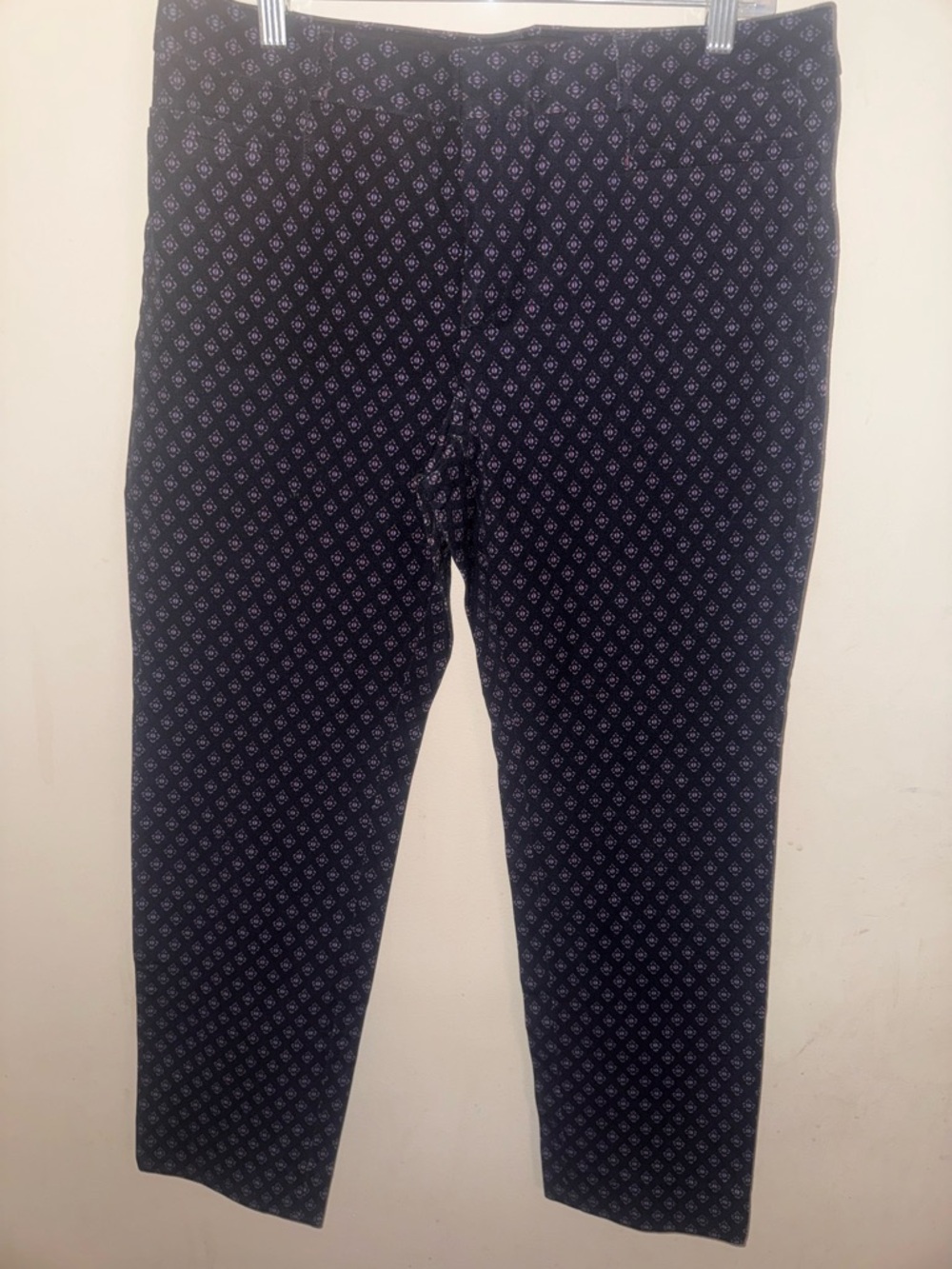Banana Republic Navy Micro-Pattern Straight Leg Sloan Pants